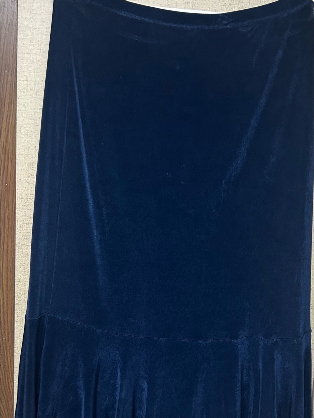 Bechamel Navy Velvet Maxi Skirt